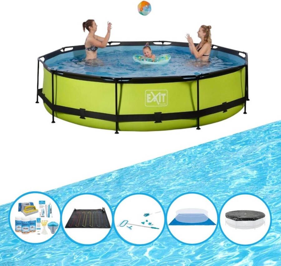 EXIT Toys Exit Zwembad Lime Frame Pool ø360x76cm Inclusief Bijbehorende Accessoires