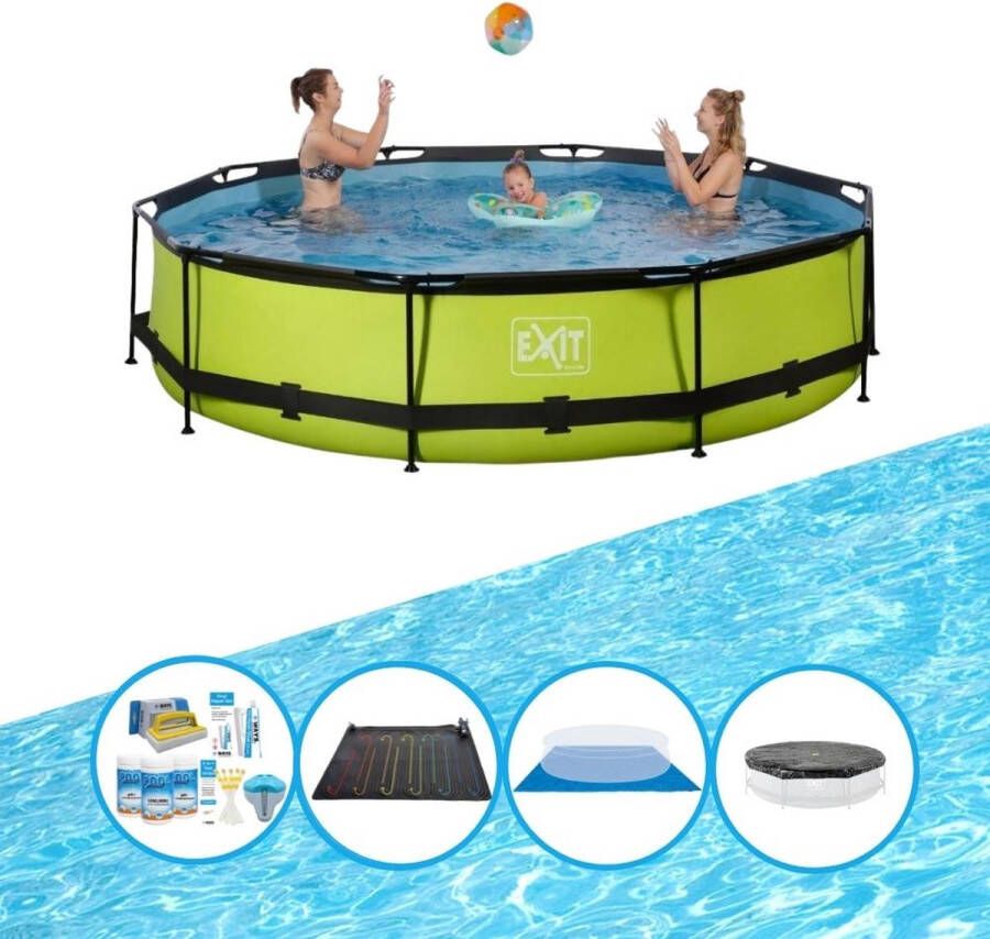 EXIT Toys Exit Zwembad Lime Frame Pool ø360x76cm Met Bijbehorende Accessoires