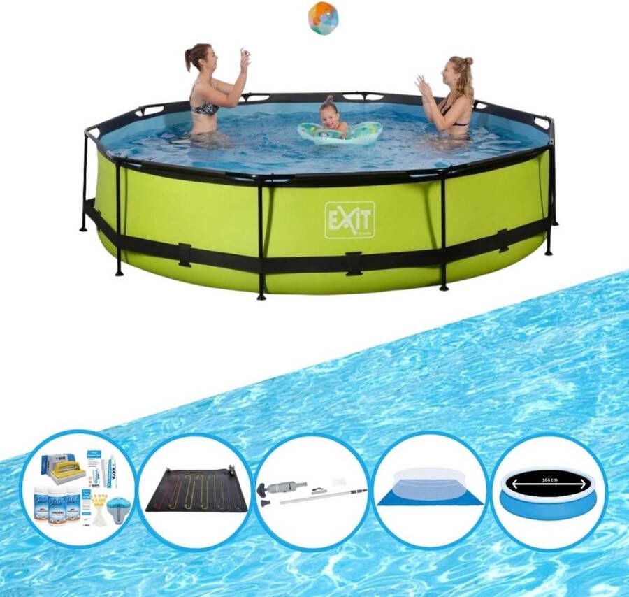 EXIT Toys Exit Zwembad Lime Frame Pool ø360x76cm Zwembad Combi Deal