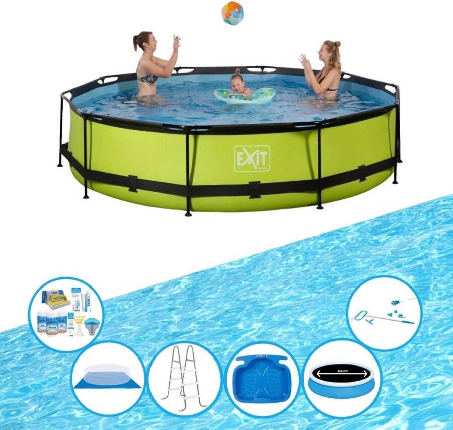 EXIT Toys Exit Zwembad Lime Frame Pool ø360x76cm Zwembad Super Set