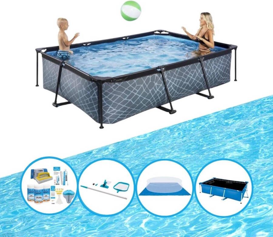 EXIT Toys Exit Zwembad Stone Grey Frame Pool 300x200x65 Cm Zwembad Deal