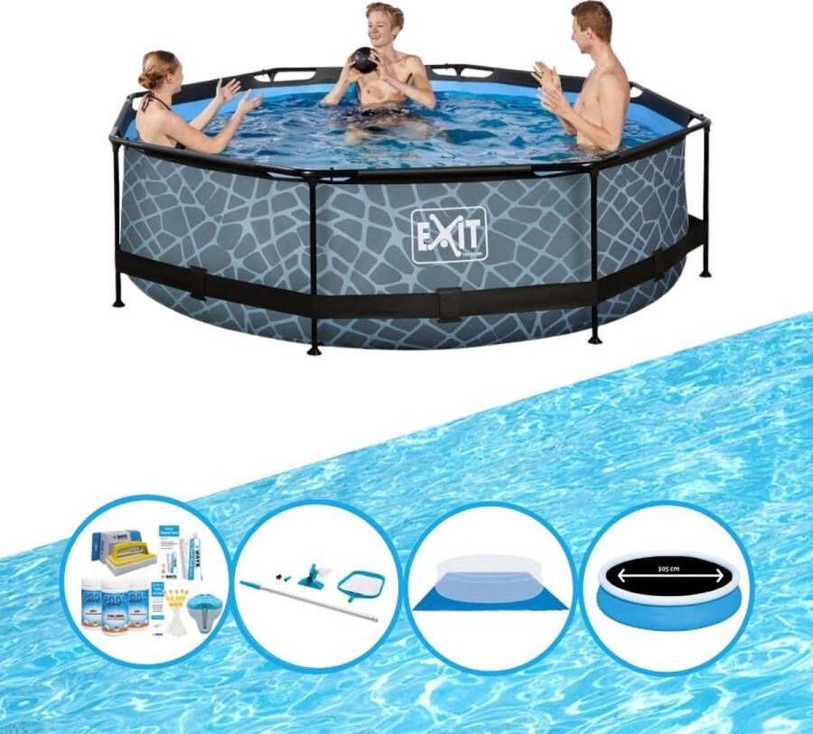 EXIT Toys Exit Zwembad Stone Grey Frame Pool ø300x76cm Zwembad Deal