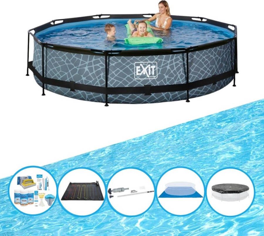 EXIT Toys Exit Zwembad Stone Grey Frame Pool ø360x76cm Met Accessoires