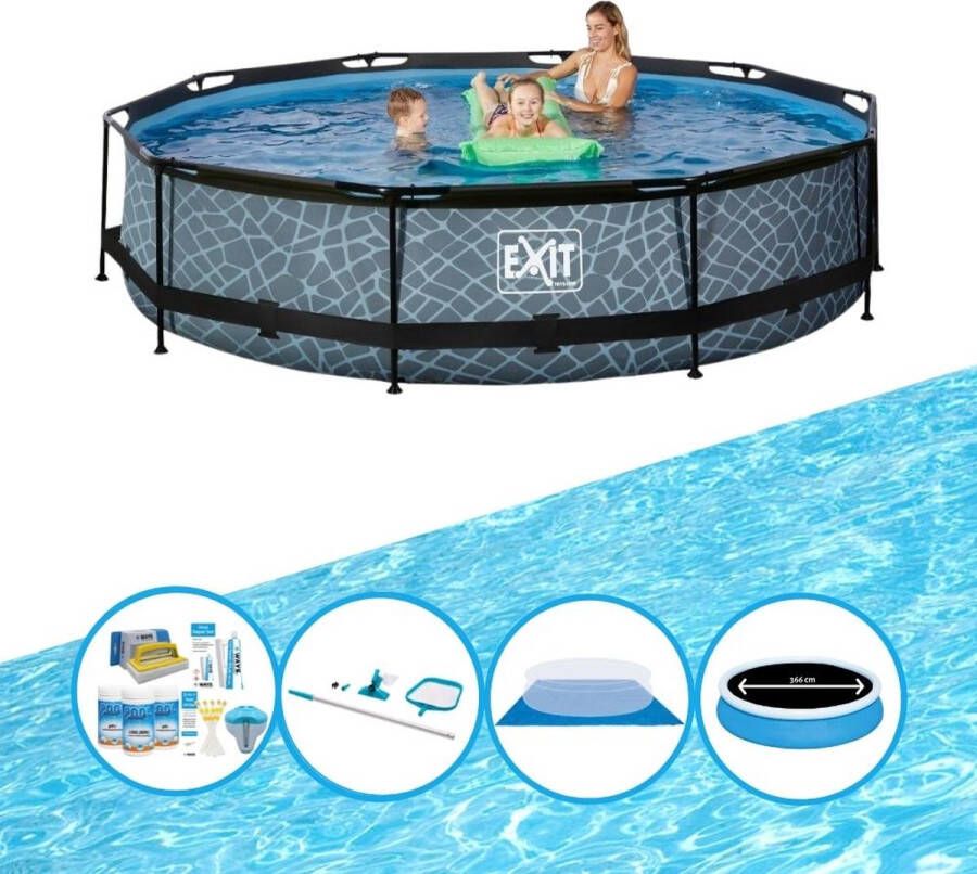 EXIT Toys Exit Zwembad Stone Grey Frame Pool ø360x76cm Zwembad Deal