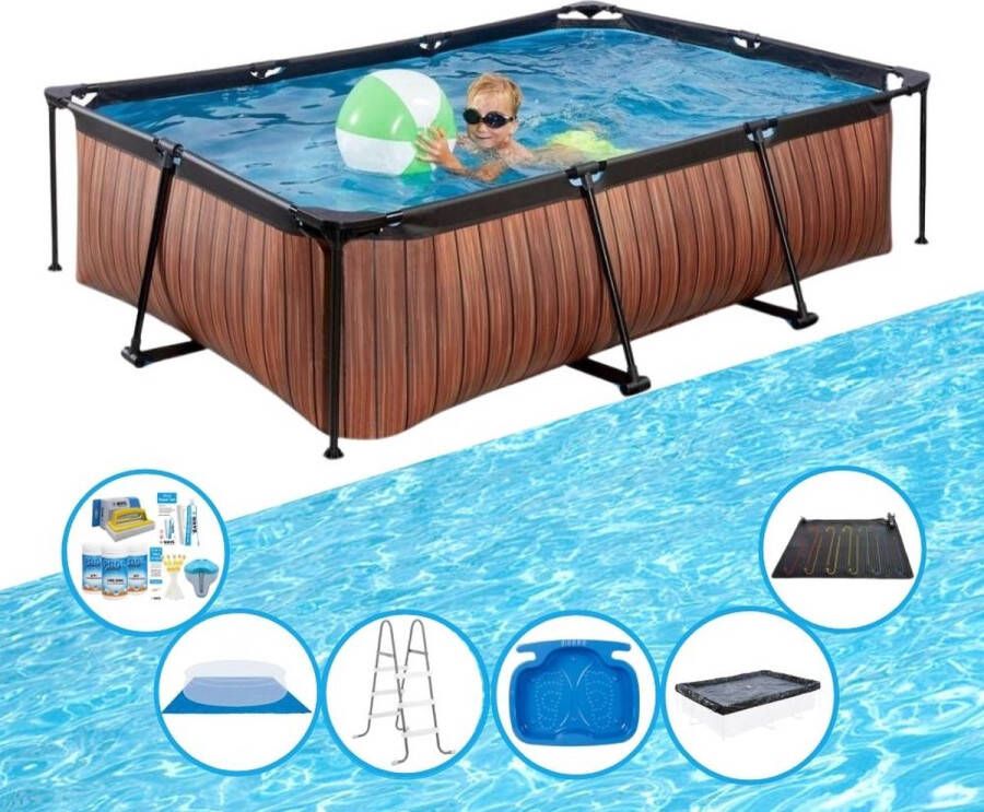 EXIT Toys Exit Zwembad Timber Style Frame Pool 220x150x60 Cm Inclusief Toebehoren