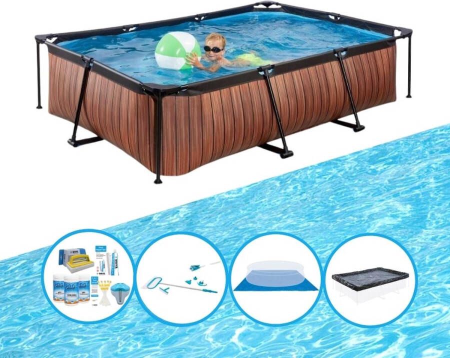 EXIT Toys Exit Zwembad Timber Style Frame Pool 300x200x65 Cm Compleet Zwembadpakket