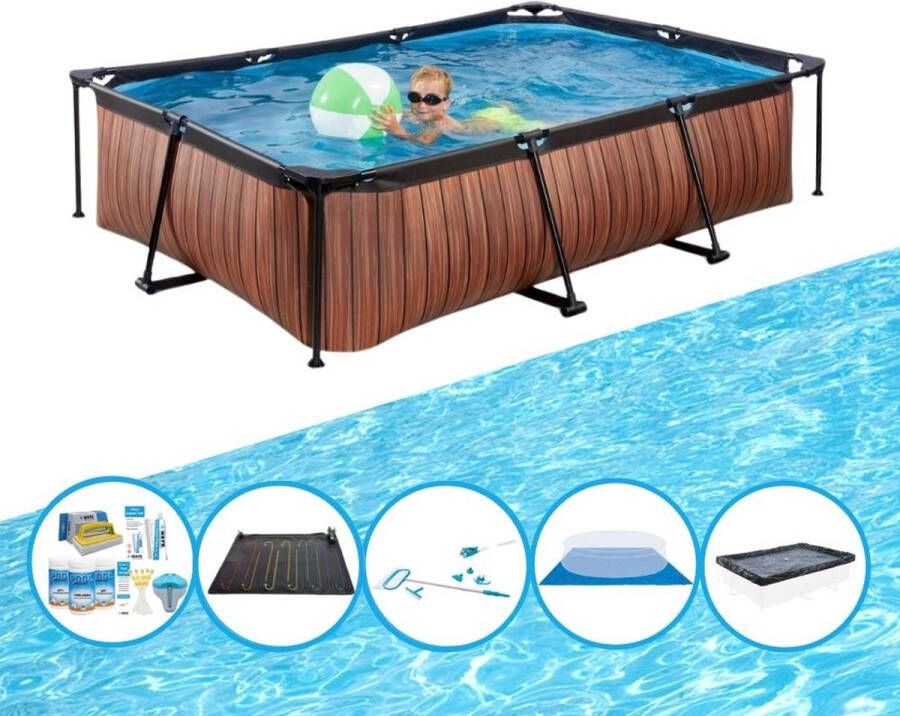 EXIT Toys Exit Zwembad Timber Style Frame Pool 300x200x65 Cm Inclusief Bijbehorende Accessoires