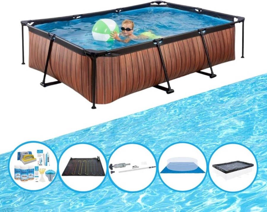 EXIT Toys Exit Zwembad Timber Style Frame Pool 300x200x65 Cm Met Accessoires