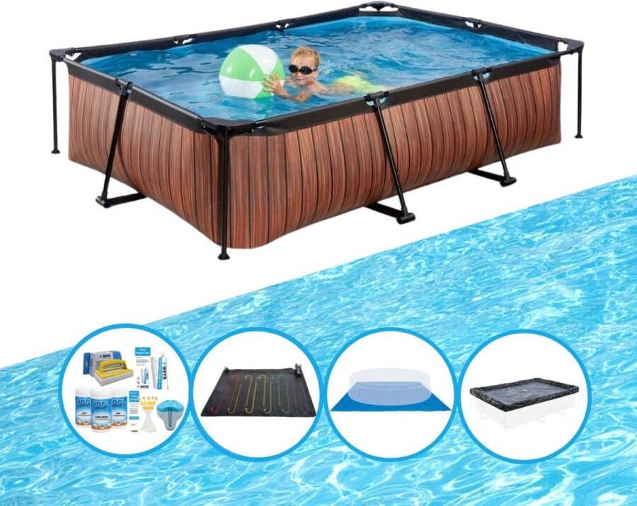 EXIT Toys Exit Zwembad Timber Style Frame Pool 300x200x65 Cm Met Bijbehorende Accessoires