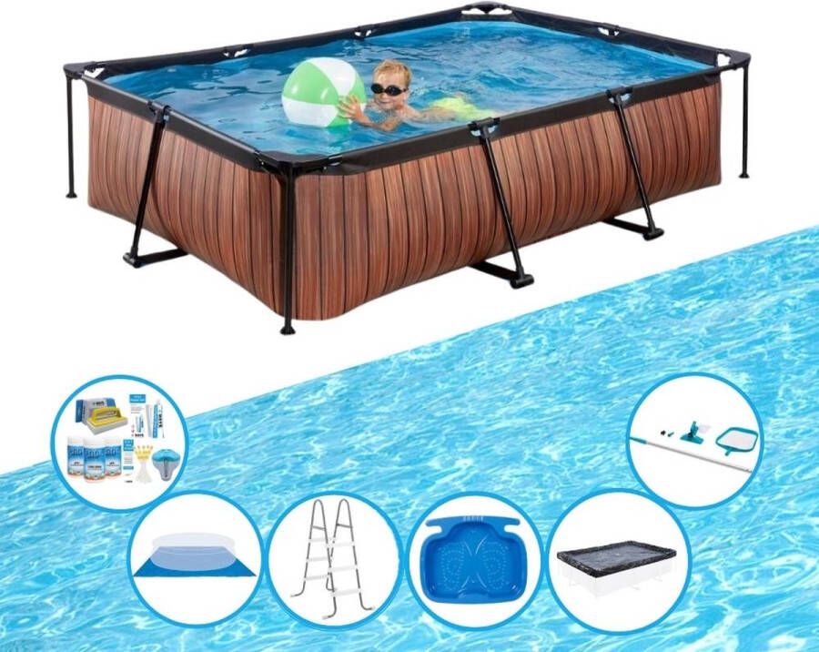 EXIT Toys Exit Zwembad Timber Style Frame Pool 300x200x65 Cm Met Toebehoren