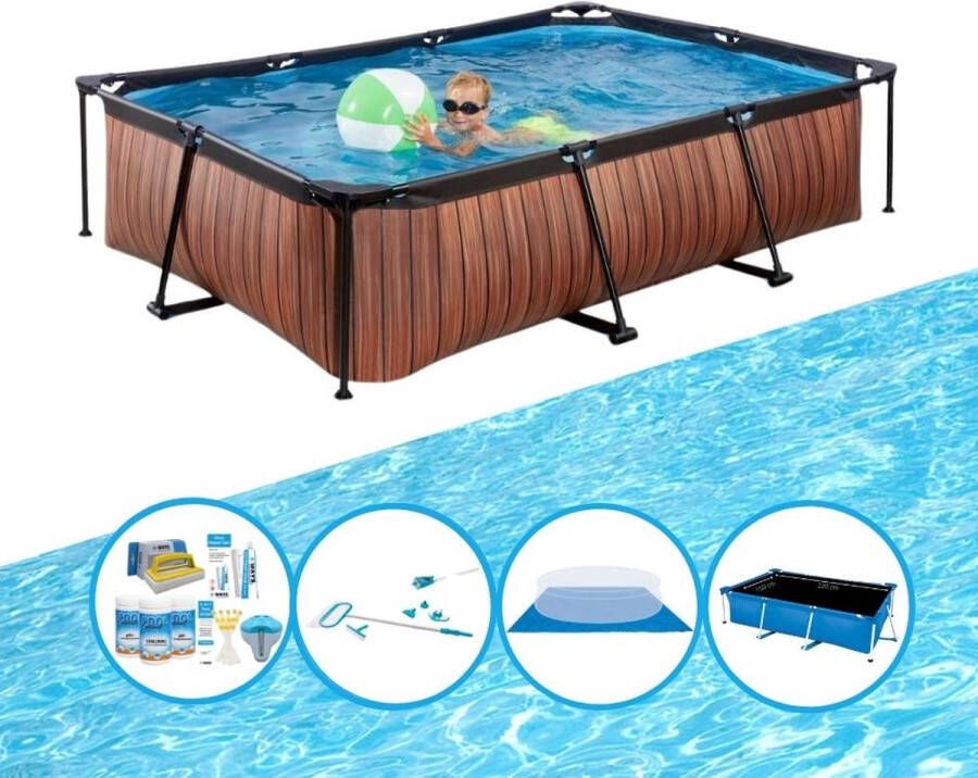 EXIT Toys Exit Zwembad Timber Style Frame Pool 300x200x65 Cm Plus Accessoires
