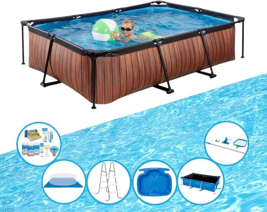 EXIT Toys Exit Zwembad Timber Style Frame Pool 300x200x65 Cm Super Set