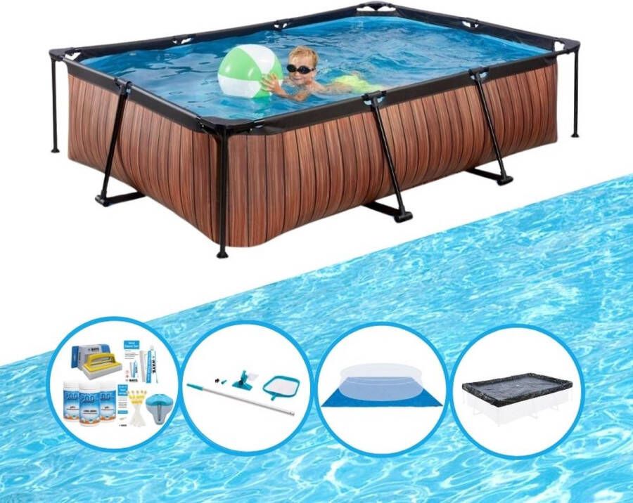 EXIT Toys Exit Zwembad Timber Style Frame Pool 300x200x65 Cm Zwembadpakket