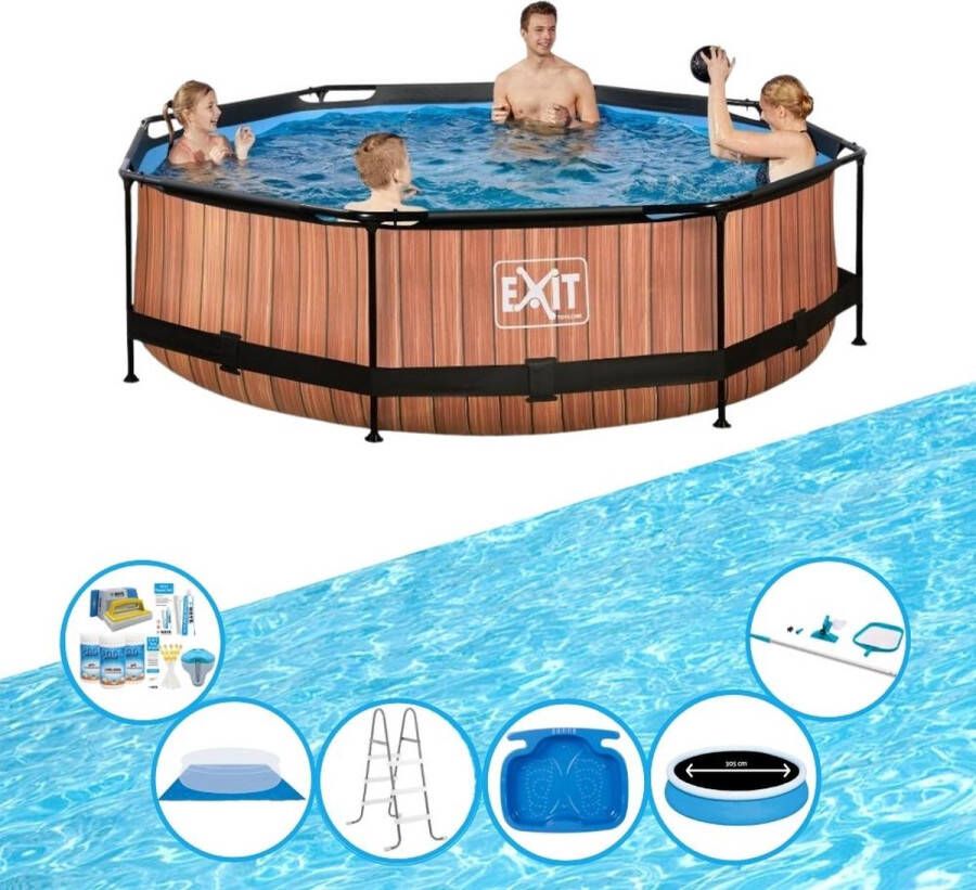 EXIT Toys Exit Zwembad Timber Style Frame Pool ø300x76cm Super Set