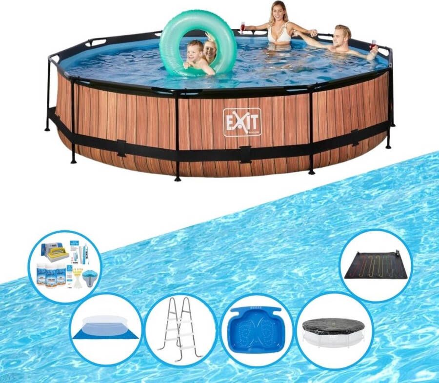 EXIT Toys Exit Zwembad Timber Style Frame Pool ø360x76cm Inclusief Toebehoren