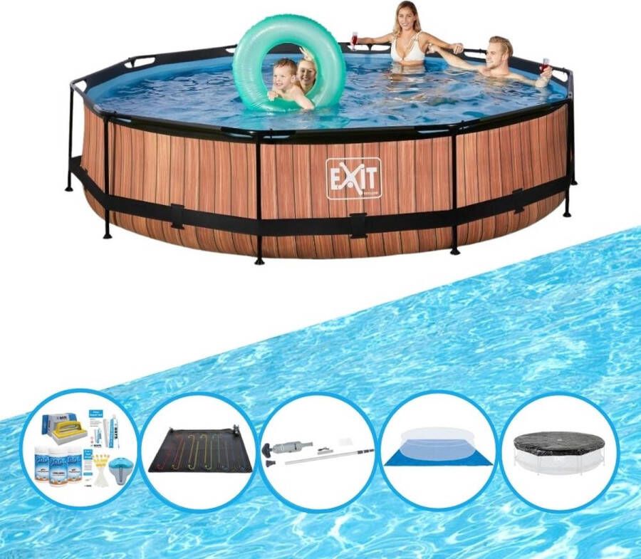 EXIT Toys Exit Zwembad Timber Style Frame Pool ø360x76cm Met Accessoires