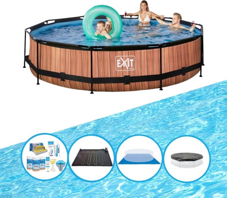 EXIT Toys Exit Zwembad Timber Style Frame Pool ø360x76cm Met Bijbehorende Accessoires