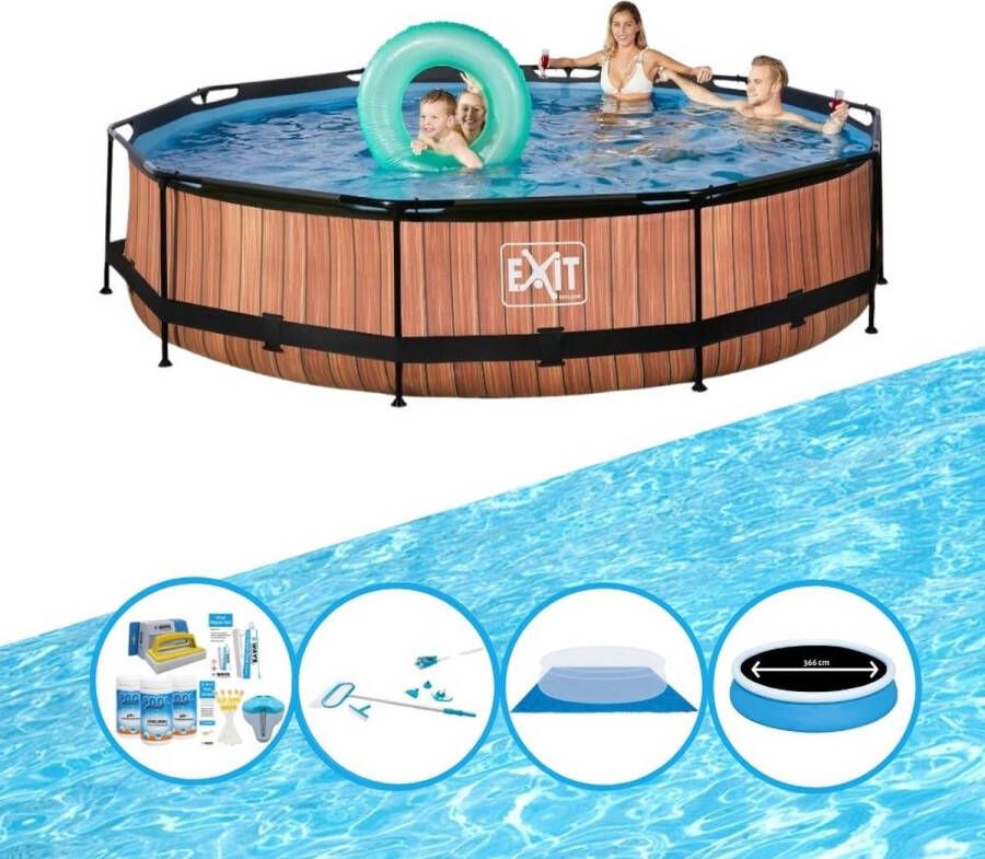 EXIT Toys Exit Zwembad Timber Style Frame Pool ø360x76cm Plus Accessoires