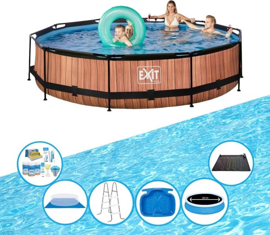 EXIT Toys Exit Zwembad Timber Style Frame Pool ø360x76cm Plus Toebehoren