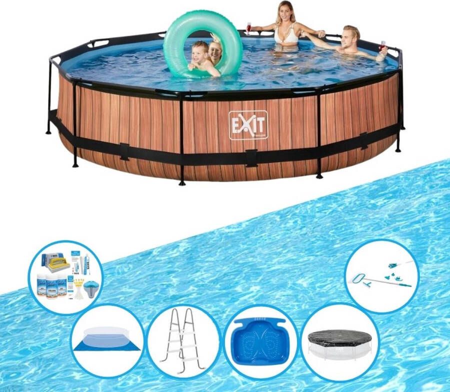 EXIT Toys Exit Zwembad Timber Style Frame Pool ø360x76cm Zwembadset