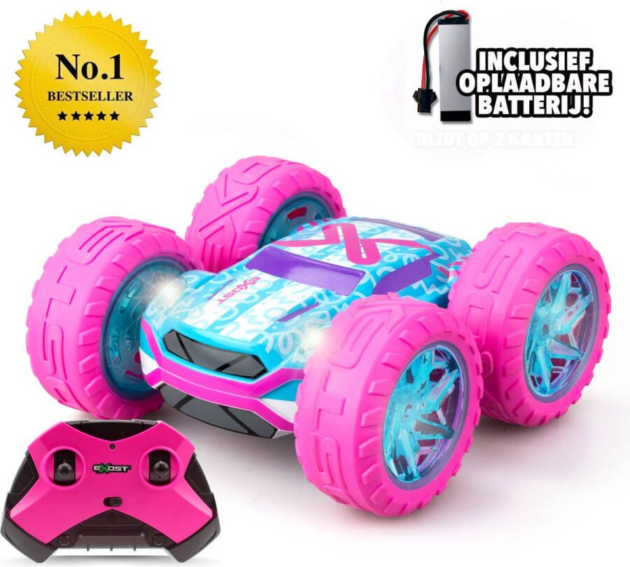 Silverlit RC 360 Cross Flash Stuntauto roze Flashing wheels