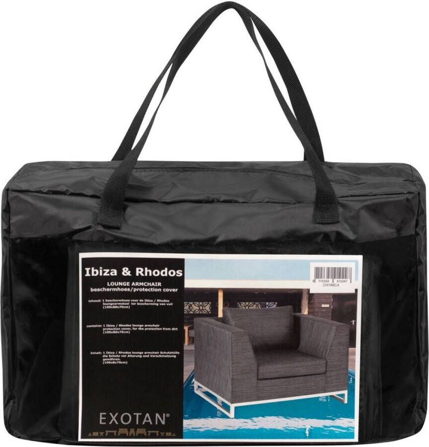 Exotan Beschermhoes Fauteuil Rhodos PE Zwart 45x30x14