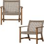 Exotan Copper Tuin Fauteuil Teak Naturel 79x76x85 Set van 2 - Thumbnail 1