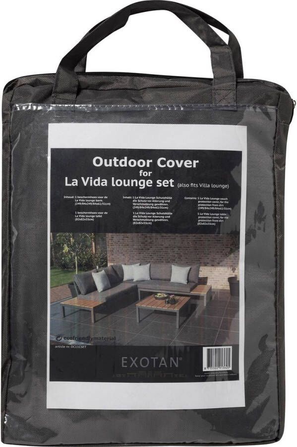 Exotan Coverbeschermhoes tbv Loungeset Polyester Zwart 30x20x10