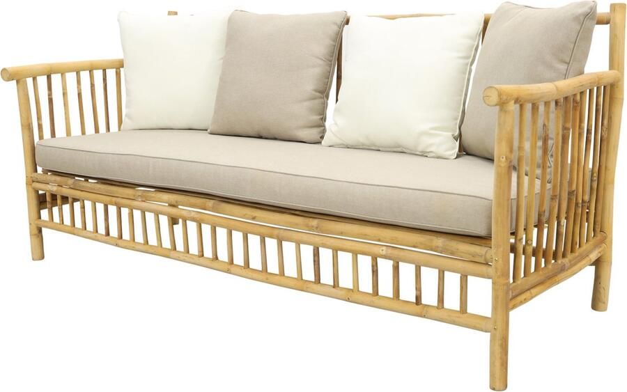 Exotan Tuinbank Incl Kussens Bamboo Bamboe Naturel 86x185x80