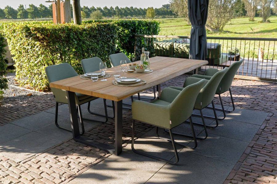 Exotan Fauteuil Buiten Plaza Aluminium Groen Set van 2