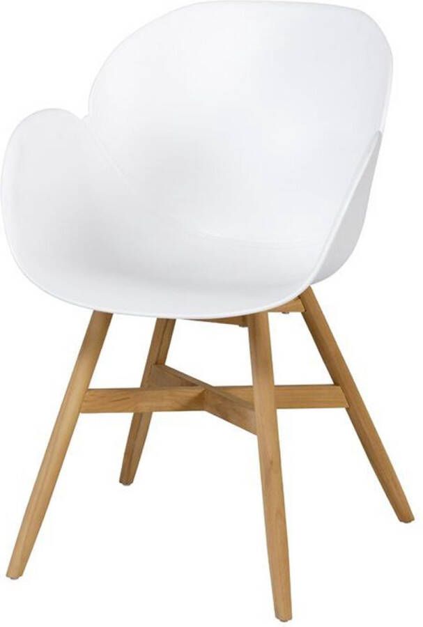 Exotan Fauteuil Buiten Tulip Teak|Kunststof Wit Set van 2