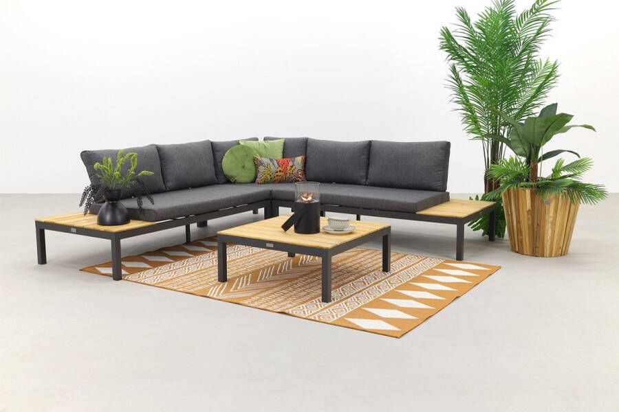 Exotan La Vida Loungeset Tuin Teak Metaal Wit 63x245x245