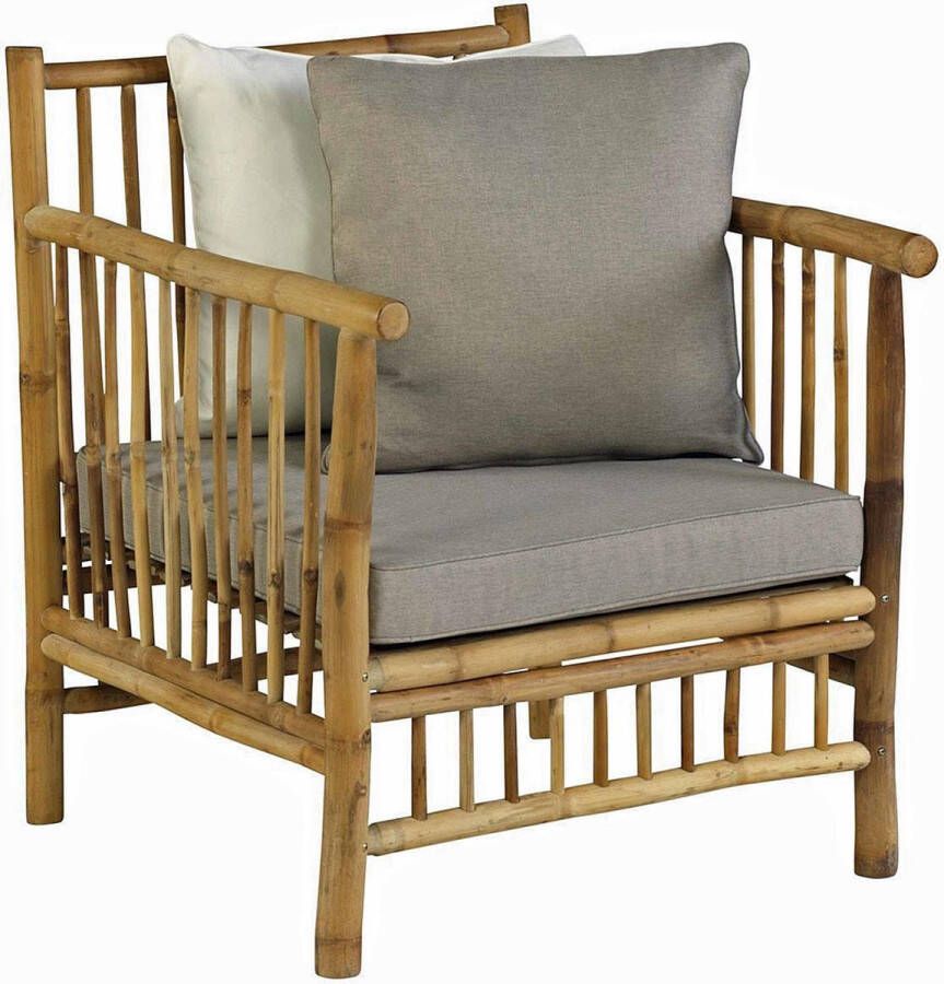 Exotan Bamboo Loungestoel Incl Kussens Bamboo 86x72x80