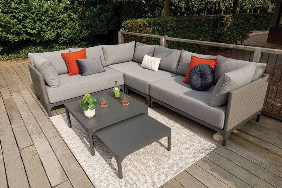 Exotan Domino Loungeset Buiten Aluminium Steengrijs 88x300x225