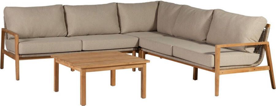 Exotan Loungeset Buiten Florida Teak Beige 74x233x233