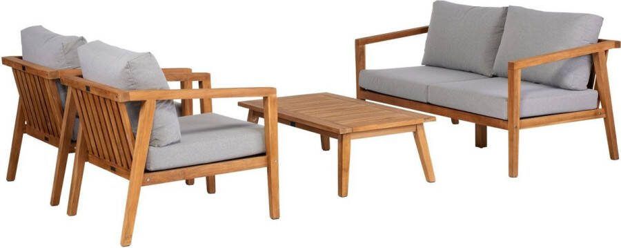Exotan Loungeset Buiten Lucca Teak Naturel 68x222x222