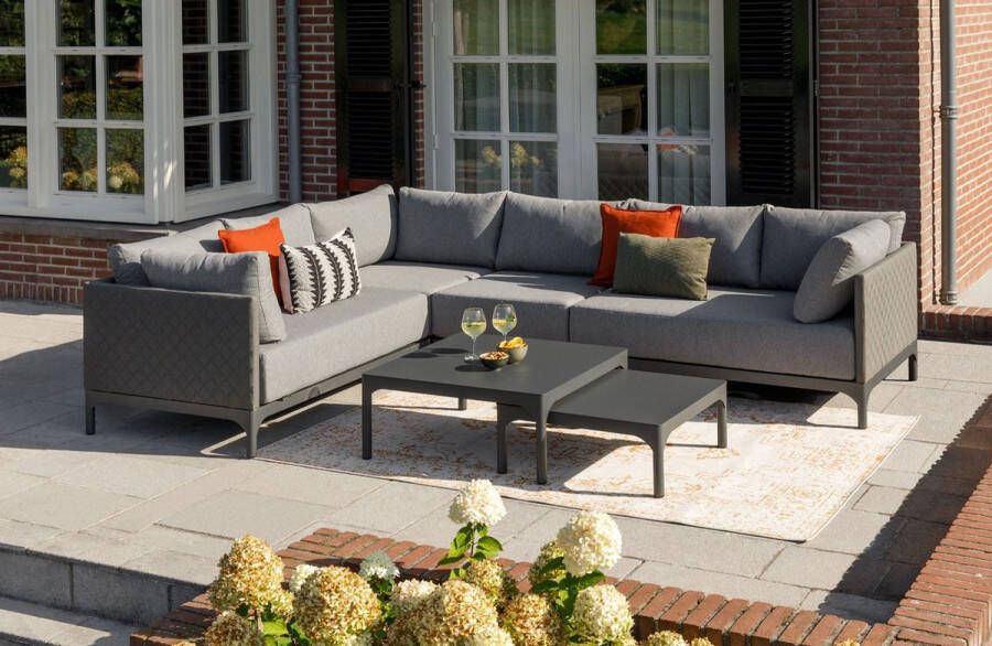 Exotan Loungeset Tuin Domino Aluminium Steengrijs 88x300x225