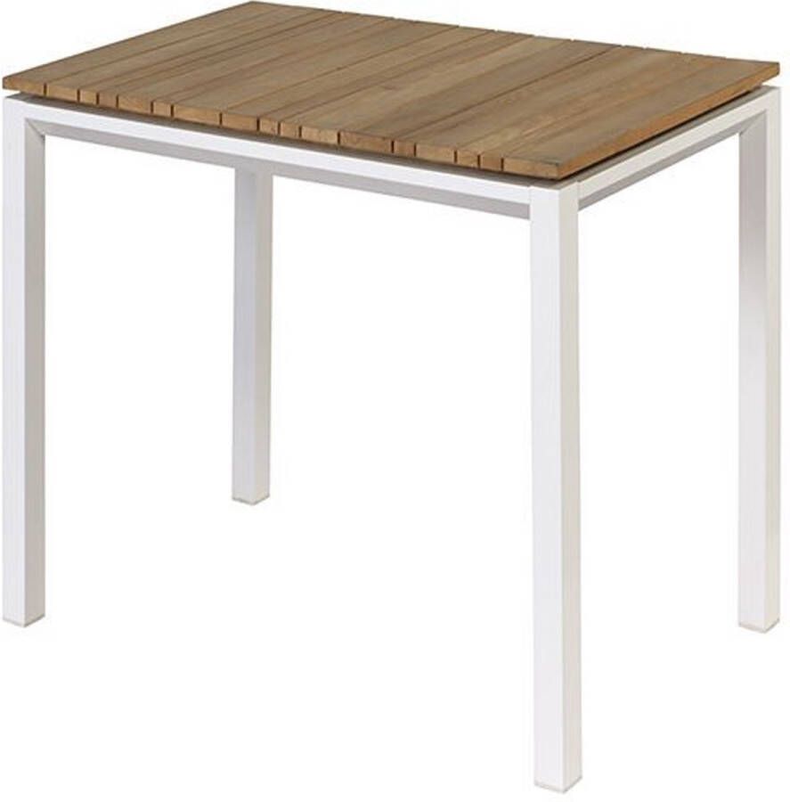 Exotan Milan Tuintafel Aluminium Naturel Wit 74x90x90