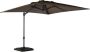 Exotan Roma zweef parasol vierkant polyester dark taupe tilt system & rotating Ø300 cm - Thumbnail 1