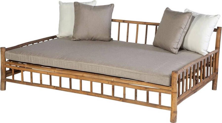Exotan Persoon Bamboe Lounge Tuin Ligbed Daybed Bamboo Natural Finish