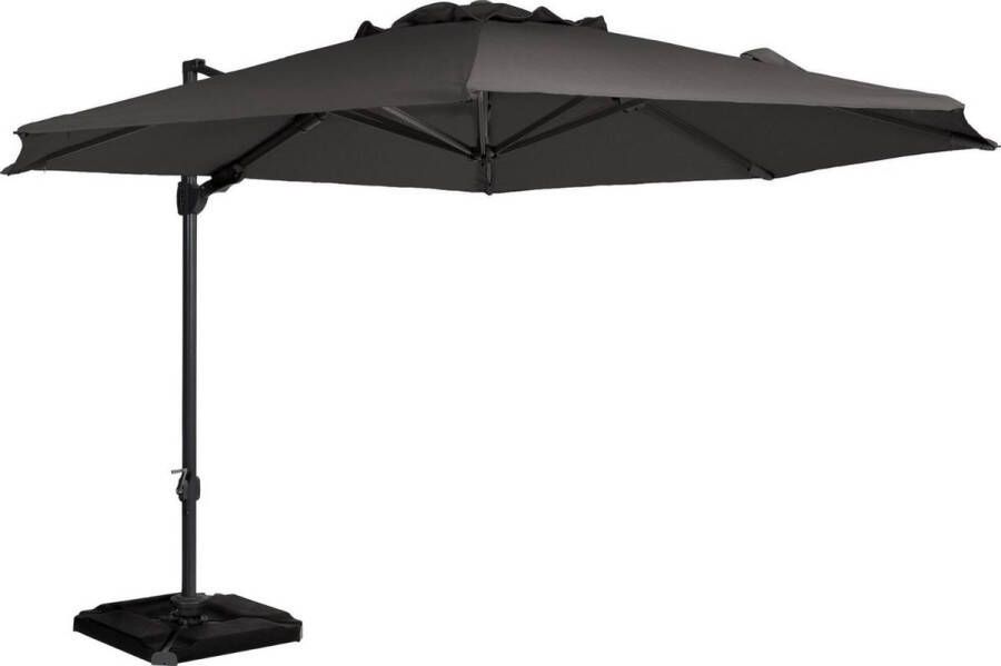 Exotan Roma zweef parasol polyester antraciet tilt system & rotating Ø350 cm - Foto 2