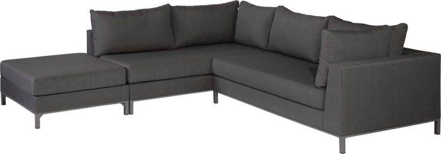 Exotan Sicilië Loungeset Links Buiten Aluminium Grijs 60x262x246