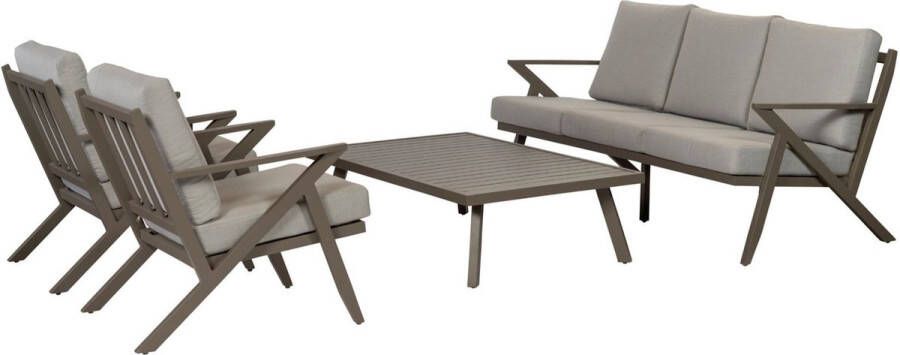 Exotan Tuinset Brindisi Grijs Metaal 181x80x81cm (BxHxD)