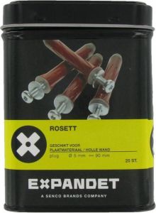 Expandet Pluggen rosett rood 5 x 90 mm 25 stuks