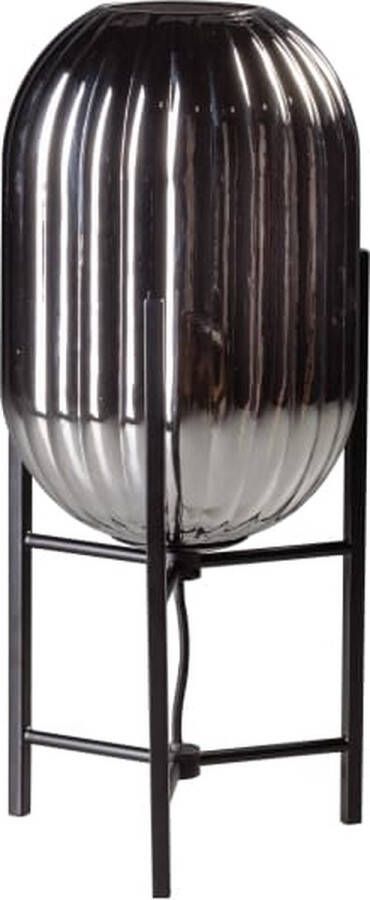 Expo Trading ETH Tafellamp Glamm S 20cm smoke glass ribbel zwart