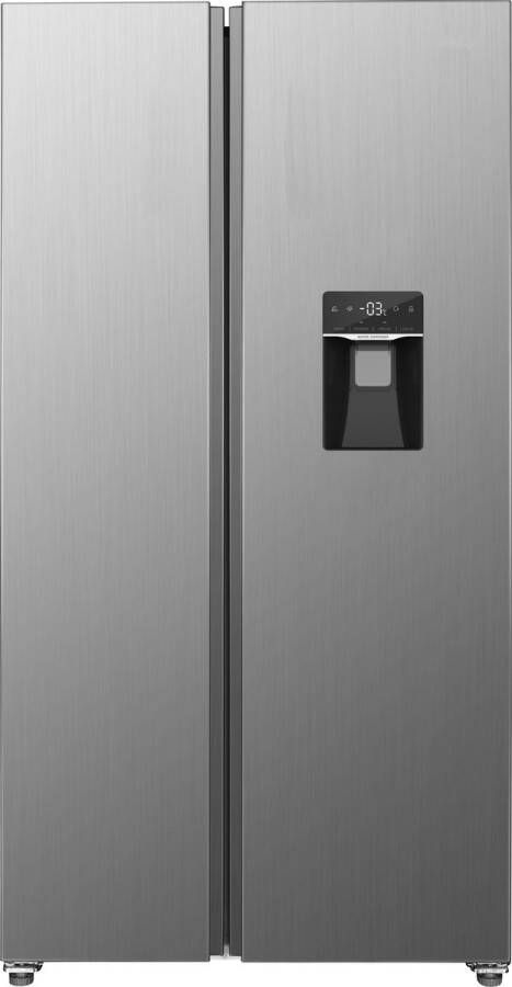 Exquisit SBS146-WS-040ES Amerikaanse koelkast Waterdispenser Display 439 liter Zilver