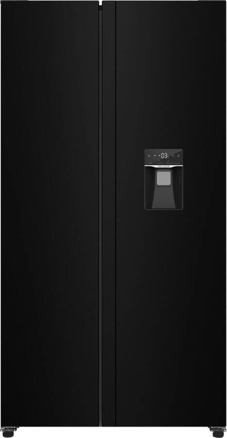 Exquisit SBS239-WS-EB Amerikaanse Koelkast Waterdispenser Display 442 Liter Zwart