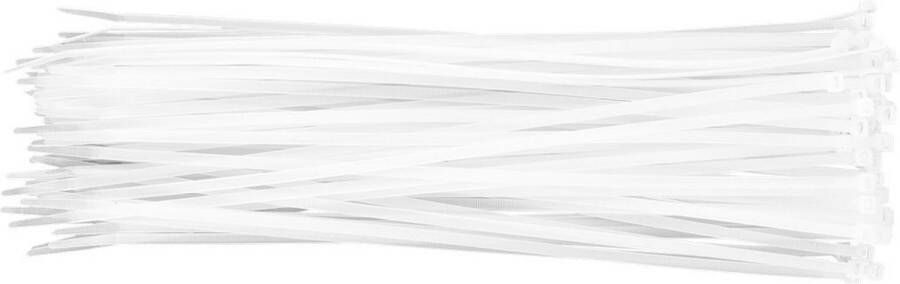 Extreme Kabelbinders Tie-wraps Tyraps 7 6 x 400 mm WIT 50 stuks Trekkracht 65 kg