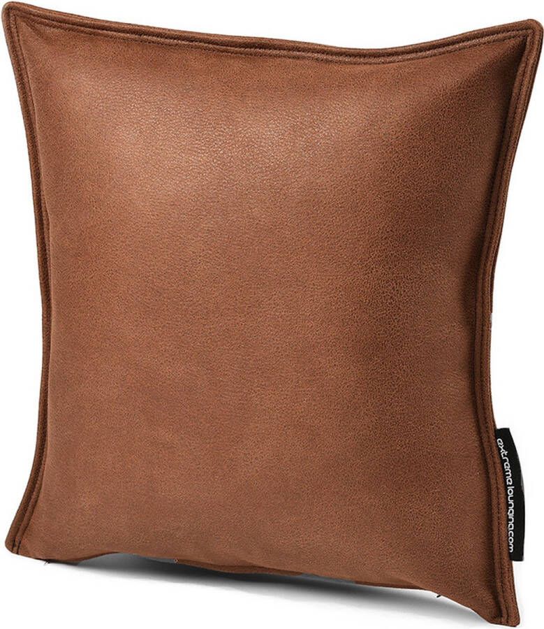 Extreme Lounging b-cushion kussen voor binnen leatherlook en ergonomisch 43x43x10cm chestnut