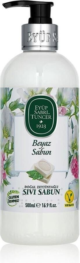 Eyup Sabri Tuncer Eyüp Sabri Tuncer – Witte Zeep – Met 100 % Natuurlijke Olijfolie – Handzeep Met Pomp – 500 ML 100% Vegan Glutenvrij